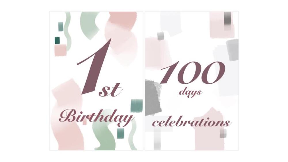 1歳誕生日・100日祝いのマンスリーカード